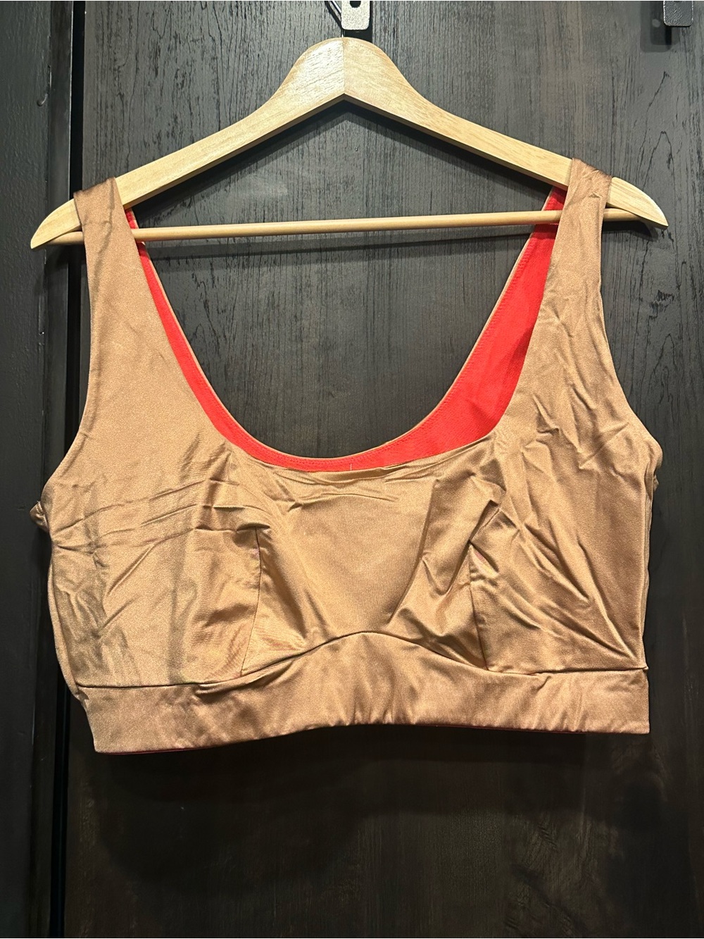 YITTY Reversible Scoop Bralette in Brown and Coral